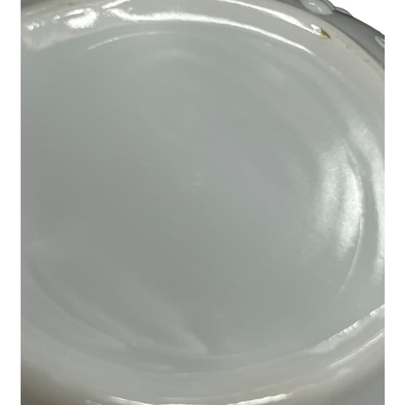 Milk Glass Bowl | Anchor Hocking Grape Leaves, Grapevine Glass Oval Serving Bowl - Picture 3 of 9